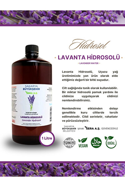 SBB SERA Lavanta Suyu Hidrosolü (HİDROSOL/HİDROLAT) 1 L - % 100 Doğal Helal V...