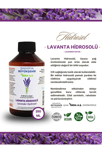 SBB SERA Lavanta Suyu Hidrosolü (HİDROSOL/HİDROLAT) 250ml - % 100 Doğal Helal...