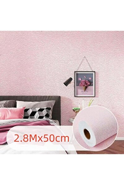 Renkli Duvarlar 50x280cm Pembe Kendinden Yapışkanlı Isı Ve Ses Yalıtımını Destekler Boyanabilir Duvar Paneli Kağıdı