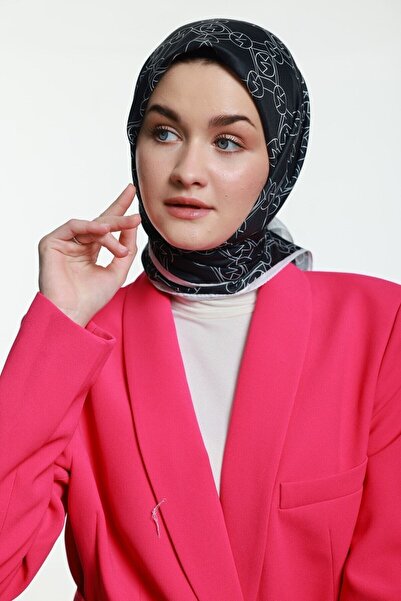 Modakaşmir Mk Цикл Бавовняний шарф Чорно-білий