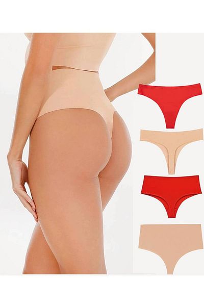 GECKO COLLECTION Gecko High Waist String Thong Laser Cut Recovery 4Pcs