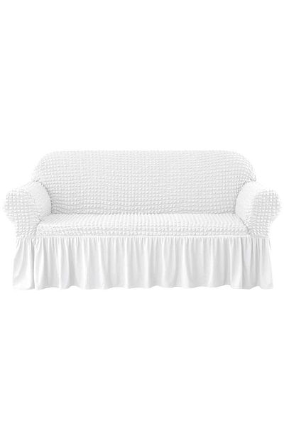 Gerbera Home Collection Set huse pentru canapea înfășurate albe - 3/3/1