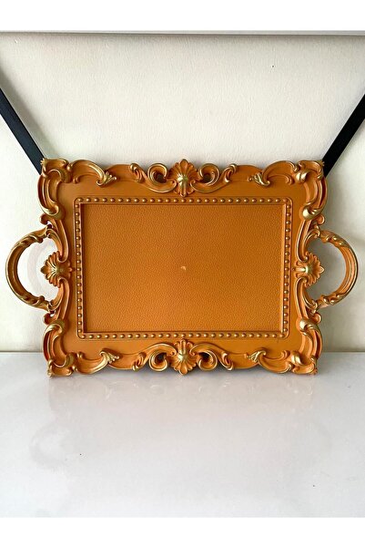 İmren Collection صينية تقديم ميكا موتيف بلون الخردل