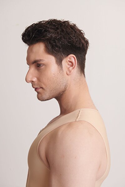 ERFECEN Men's Agraphed Above Knee Liposuction Corset /art 503/black Color