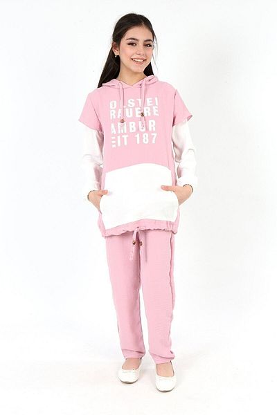 Jannock Girl's Daily Comfortable Hooded Tunic Set