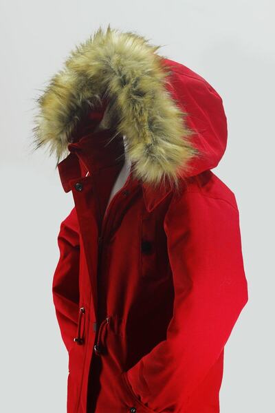 Jannock Canvas Fabric Drawstring Waist Above Knee Fur Hooded Winter Coat