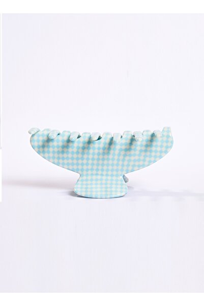 Roberta Lorenz Agrafă de păr strânsă în carouri albastre pentru femei, agrafă de calitate 10 cm