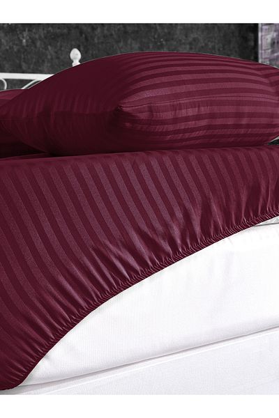 Alena Home Style Cotton 100x200 Single Striped Elastic Sheet Set