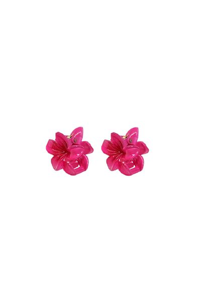 Roberta Lorenz Women's Double Mini Lotus Fuchsia Latch Buckle| Flower Buckle| Aloha| Plumeria Creation