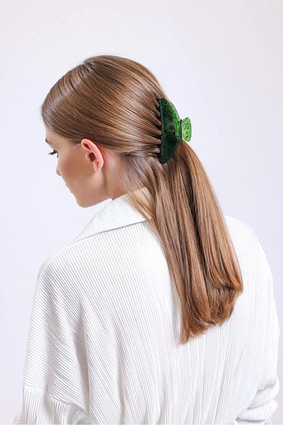 Roberta Lorenz Women's Green Mossy Tight Hair Clip, Quality 10 Cm Bone Clamp Clasp Buy 4 Pay 3