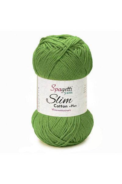 Spagettiyarn Slim Cotton Plus Oil Green Πλεκτό νήμα