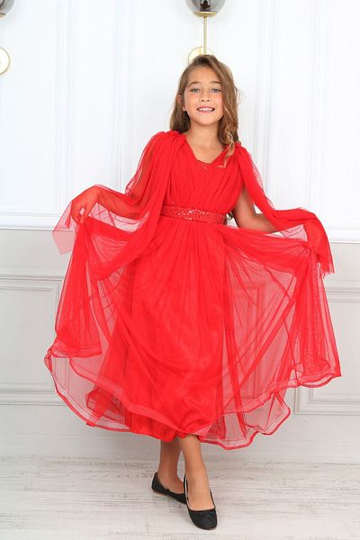 Jannock Girl's Sequined Evening Dress Wedding Graduation Dress