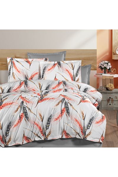 Alena Home Style 100% Cotton Spike Patterned Double Duvet Cover Set (With Elastic Sheets)