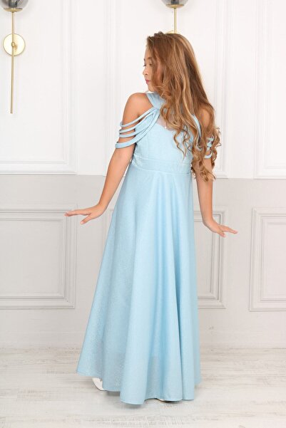 Jannock Kız Çocuk Monoray Saten Kumaş Mezuniyet Elbisesi