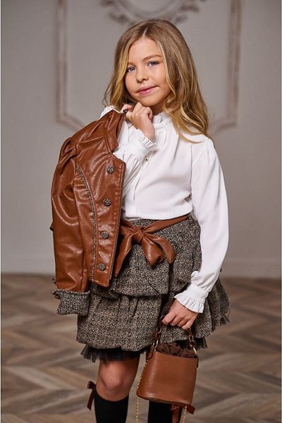 Ribbon kids طقم بدلة تنورة بناتي