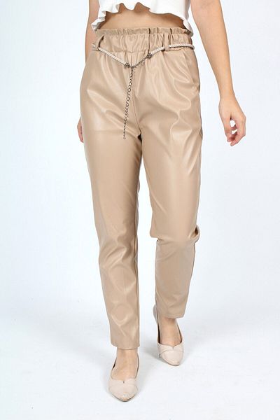 Jannock Pantaloni din piele cu talie elastică pentru fete