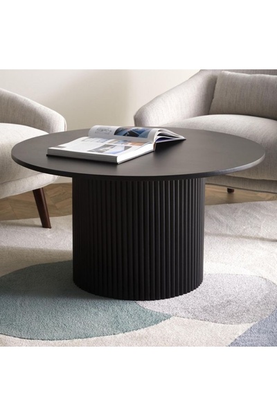 EDSY HOME Bella Tasarım Yuvarlak Siyah Sehpa