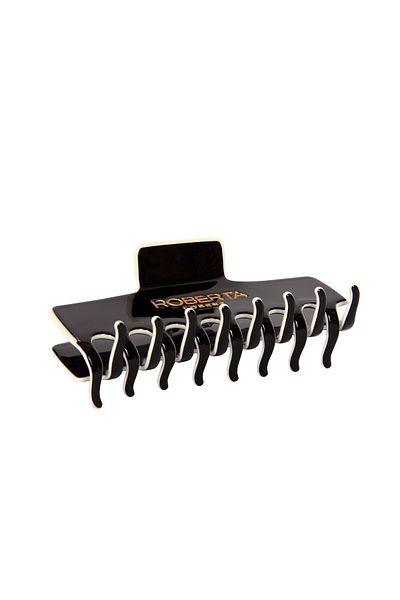 Roberta Lorenz Women's Written Stretchy Black Latch Buckle, Quality Bone Material