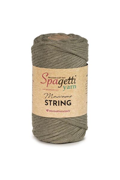 Spagettiyarn Σχοινί χαρακτικής 4mm 330g Χακί Μακραμέ