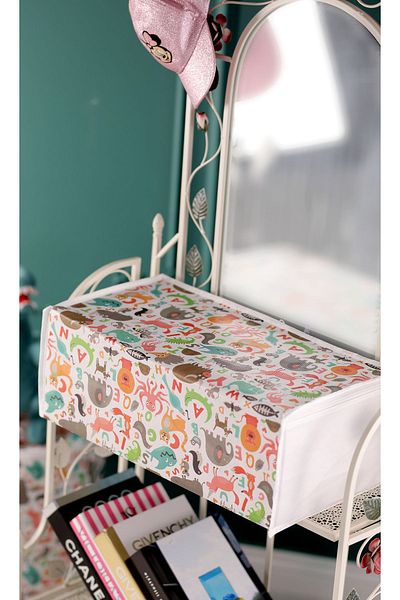 Vedsey Home Organizer Set of 5 Medium Size 50X25X20Cm Clothes & under Base & under Cabinet Organizer Children's Storage Cute Patterned