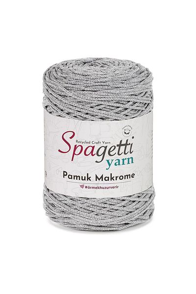 Spagettiyarn Βαμβακερό Μακραμέ Πέτρα Γκρι Πλεκτό Νήμα