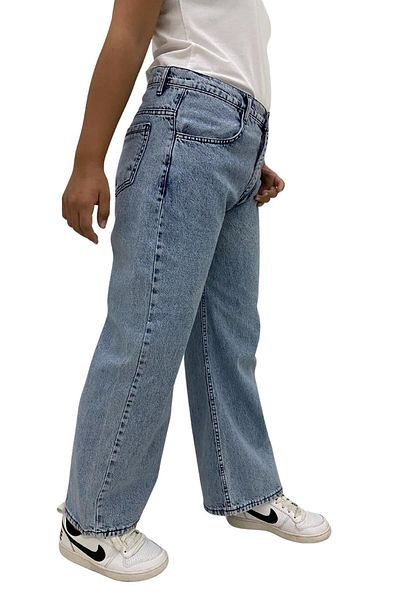 Jannock Blugi Mom pentru fete, cu talie înaltă, cu croiala largă, pantaloni casual confortabili din denim