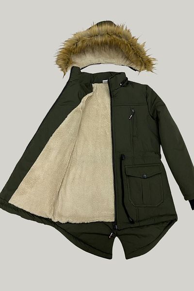 Jannock Glugă detașabilă de iarnă pentru copii unisex Welsoft Fleece Furry Basen Coat Coat
