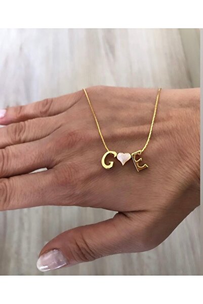 Asia by Leuvoié 2 Harfli Sedef Kalpli Kolye İstediğin Harfi Yazdır