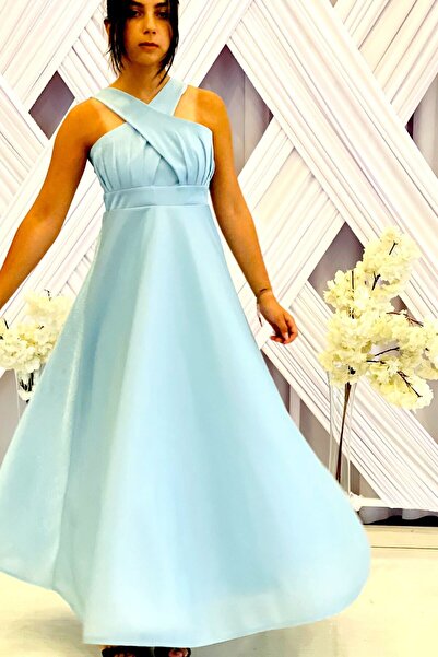 Jannock Κοριτσίστικο μονόραυντα σατέν ύφασμα μακρύ βραδινό φόρεμα φόρεμα αποφοίτησης