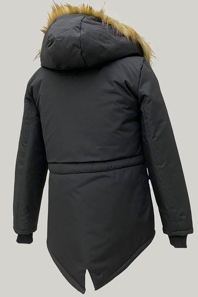 Jannock Unisex Children's Winter Removable Hooded Welsoft Fleece Fur Hip-High Knee Jacket Coat