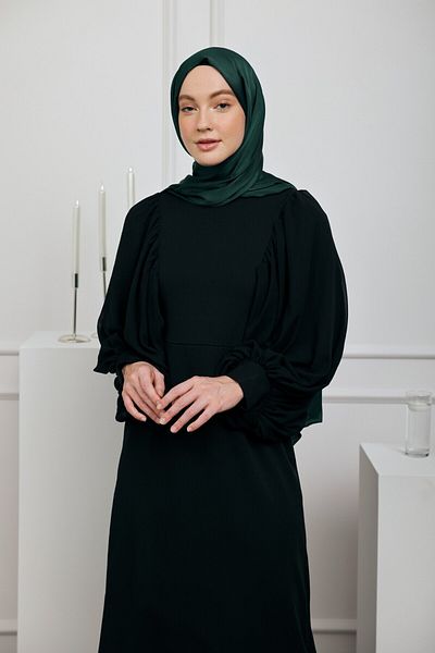 Modakaşmir Devore Satin Series Shawl Sea Green