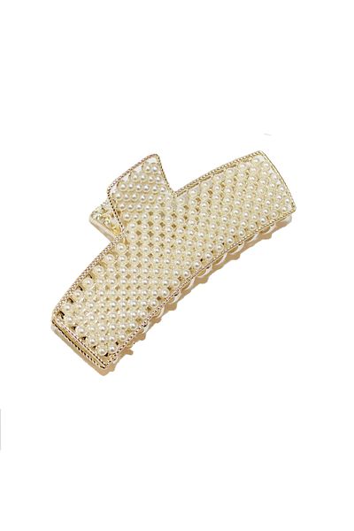 Roberta Lorenz Women's Pearl Rhinestone Tight Hair Clip, Eco-Friendly, Quality 10 Cm Latch Buckle Bone Material