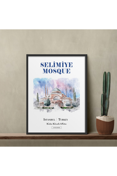 HOMEPACK Single Framed Painting Watercolor Series Selimiye Mosque Poster Pain...