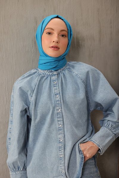 Modakaşmir شال بحري من سلسلة القطن المريح