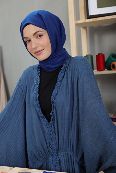 Modakaşmir Cosy Cotton Serisi Şal Gece Mavisi