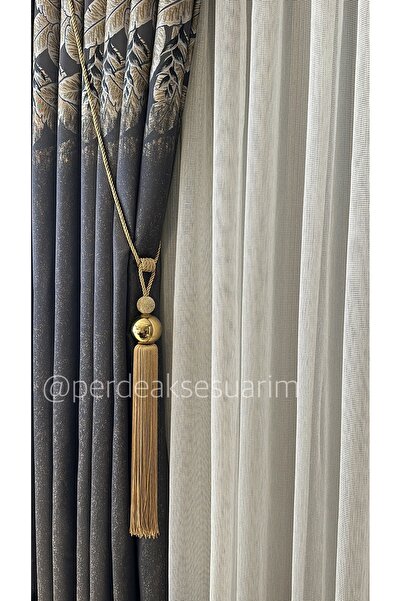 csstor Taşlı-metal Toplu Kornişten Perde Toplama Aksesuarı 150 Cm(1 ADET)