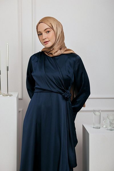 Modakaşmir ديفور سلسلة الساتان شال المنك الداكن
