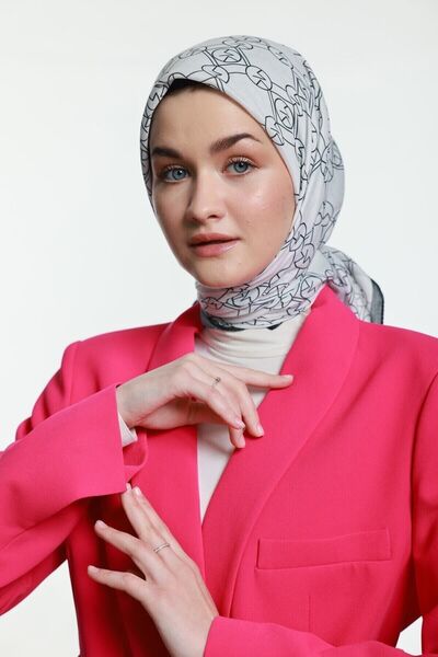 Modakaşmir Eșarfă din bumbac Mk Loop albă