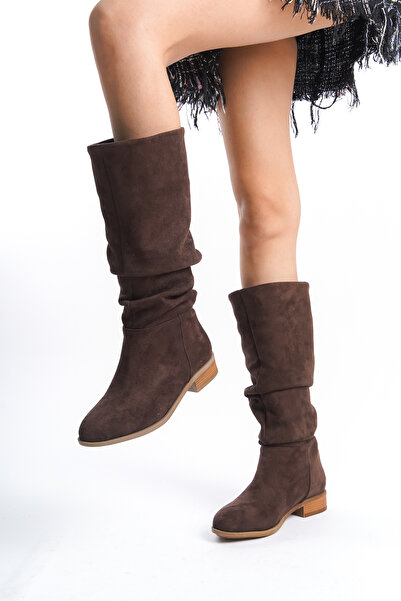 ÜNAL ÖZER Unal Özer hnědé semišové dámské denní boty s klínem Un001-0144