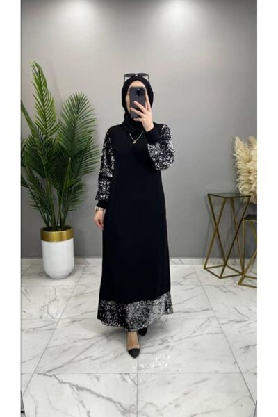 Modamartı فستان فيستدو مزين بالترتر من PUL - فستان سهرة فيستدو