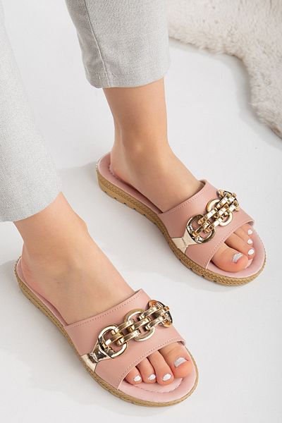 Slipcat Women's Chain Slippers Thick Sole Outdoor Street and Beach Slippers