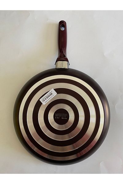 Mehtap Round Pan 30 cm Gray Granite Outer Claret Red