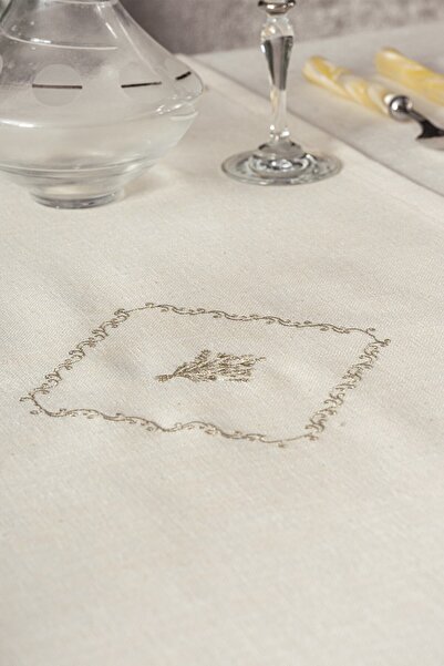 Cotton Box Linen Tablecloth Set Pera Ecru 175x240