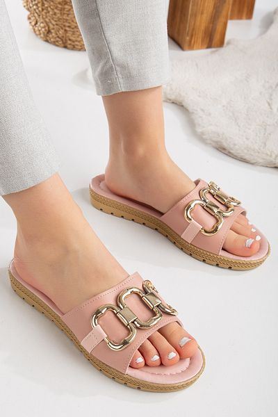 Slipcat Women's Chain Slippers Thick Sole Outdoor Street and Beach Slippers
