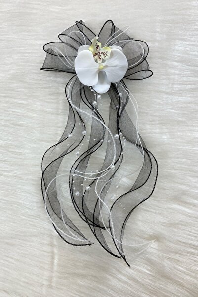 ZEYMERADE Siyah Orkide Damat Bohça Süsü, Gelin Çeyiz Düğün Nikah Nişan Konvoy...