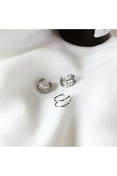 Köstebek Triple Compression Steel Cartilage Earrings Set