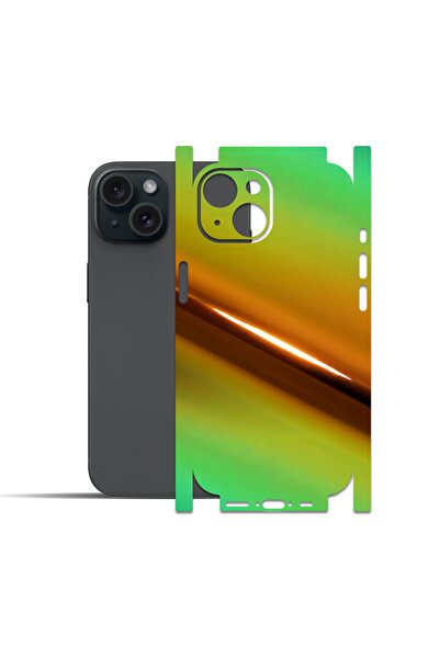 Ipg iPhone 15 ile uyumlu Arka ve Yanlar için Tam Koruma Dekoratif Sticker Kap...