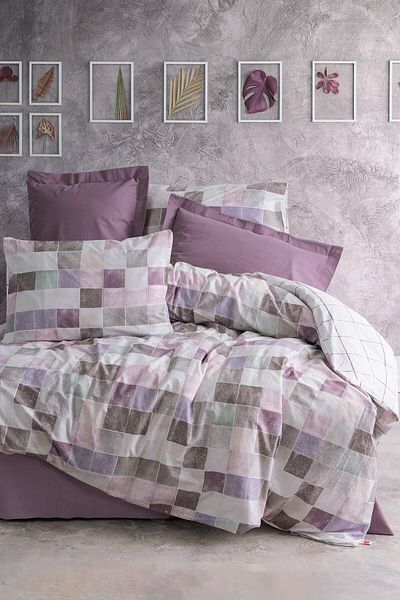 Cotton Box Set cuvertură dublu Minimal Maro Dusty Rose