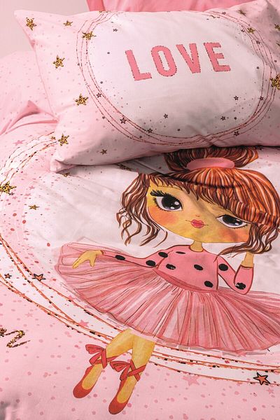 Cotton Box Ranforce Junior Single Duvet Cover - Jerry Pink & Ballerina Pattern