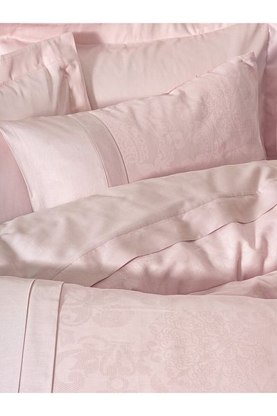 Cotton Box Jacquard Satin Double Duvet Cover Set Jana Pudra